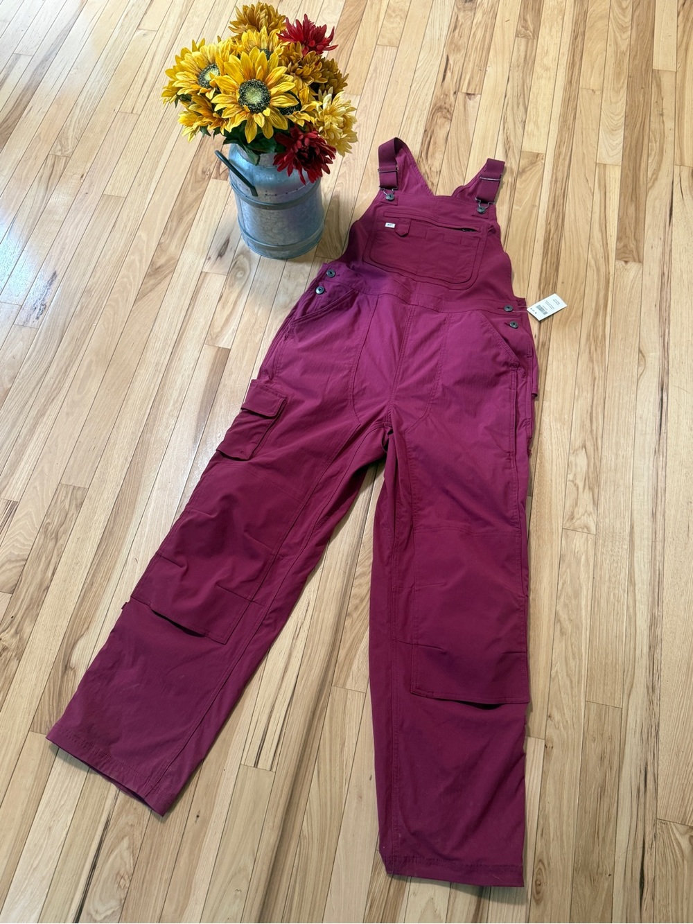 🌻Duluth Trading Co Burgundy Utility Cargo Overalls - Picture 2 of 10